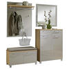 GARDEROBE 5-teilig  in 180/195/40 cm  - Taupe/Eichefarben, Design, Glas/Holz (180/195/40cm)