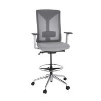 DREHSTUHL  in Netzbespannung, Flachgewebe Grau  - Silberfarben/Grau, Basics, Kunststoff/Textil (68/122/60cm) - MID.YOU