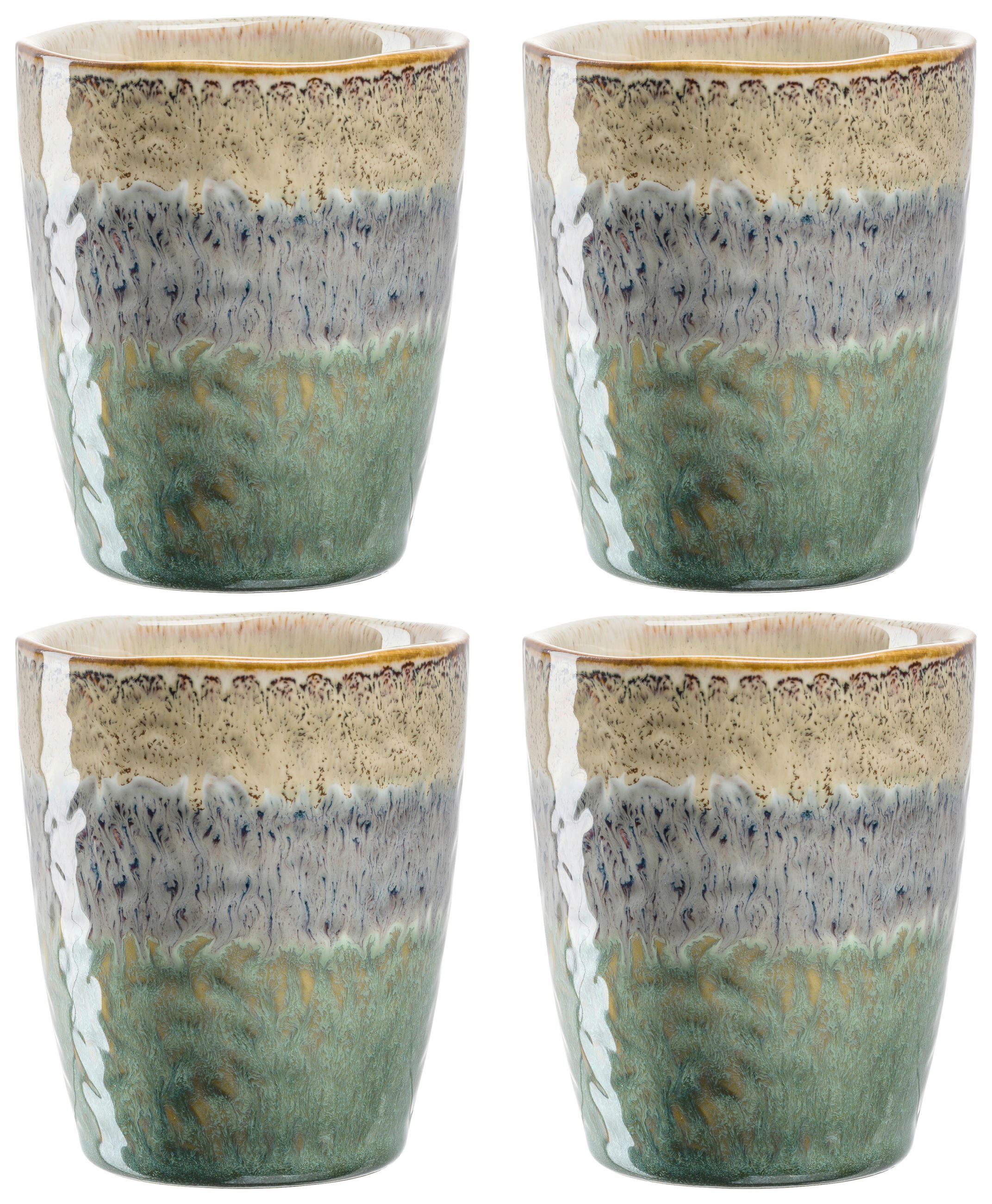 TASSENSET 4-teilig  - Blau/Anthrazit, LIFESTYLE, Keramik (8,2/10/8,2cm) - Leonardo