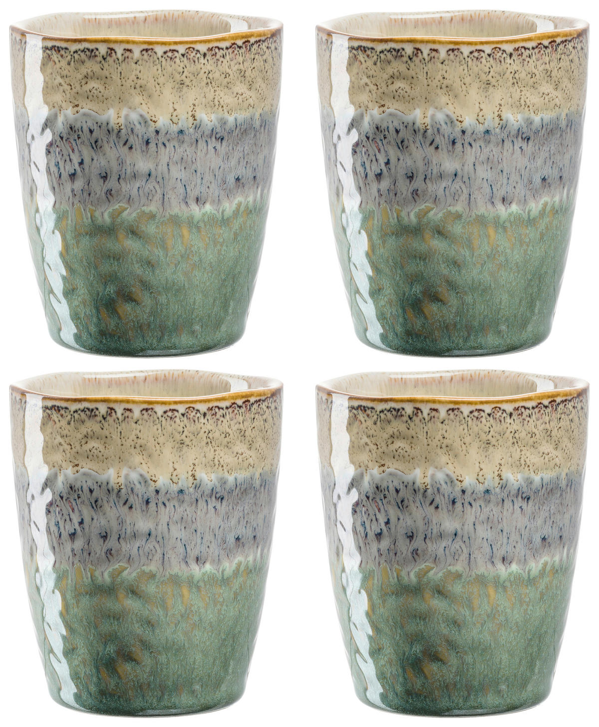 TASSENSET 4-teilig  - Blau/Anthrazit, LIFESTYLE, Keramik (8,2/10/8,2cm) - Leonardo