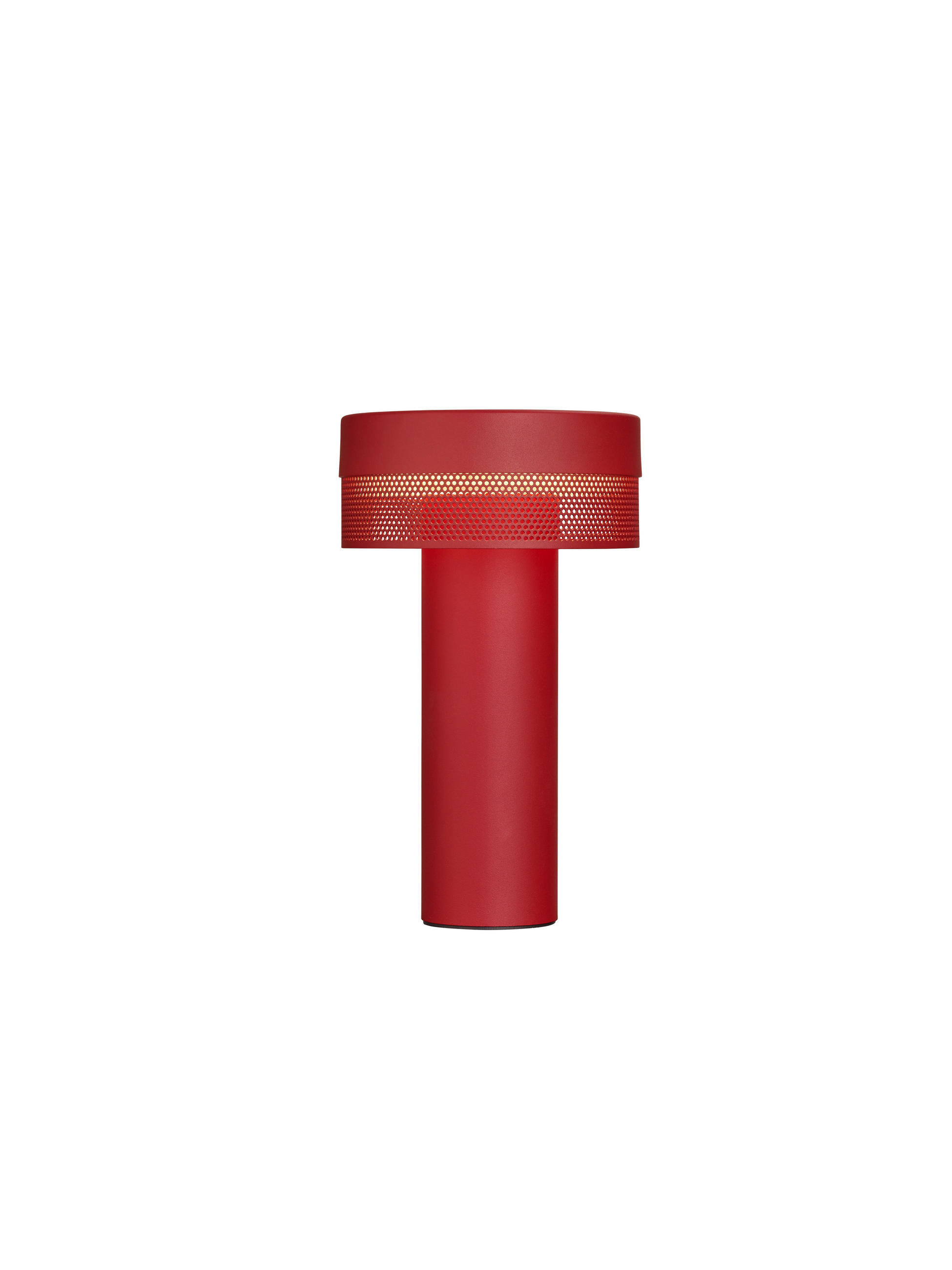 AKKU-TISCHLEUCHTE   - Rot, Trend, Metall (24cm) - Hell