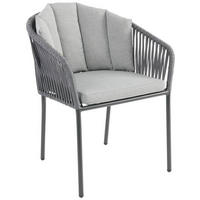 GARTENSESSEL Aluminium Grau  - Schwarz/Grau, MODERN, Kunststoff/Textil (59/77,5/61cm) - Ambia Garden