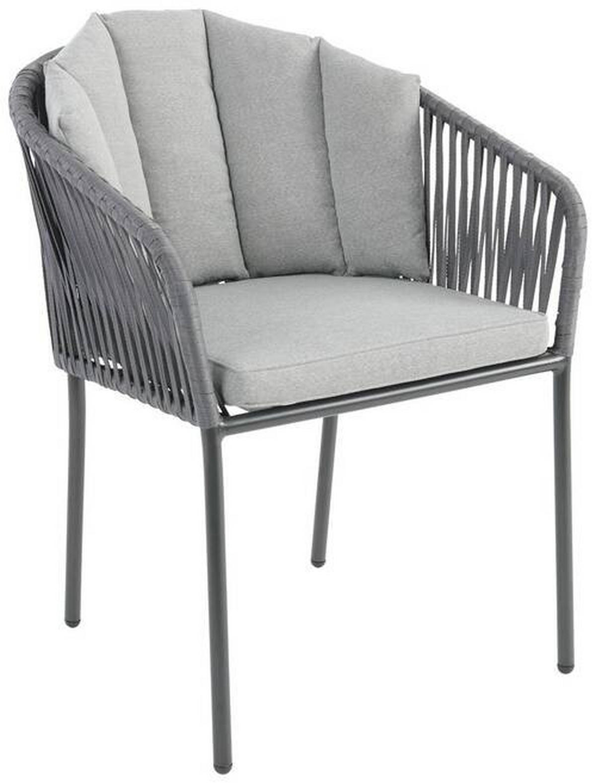 GARTENSESSEL Aluminium Grau  - Schwarz/Grau, MODERN, Kunststoff/Textil (59/77,5/61cm) - Ambia Garden