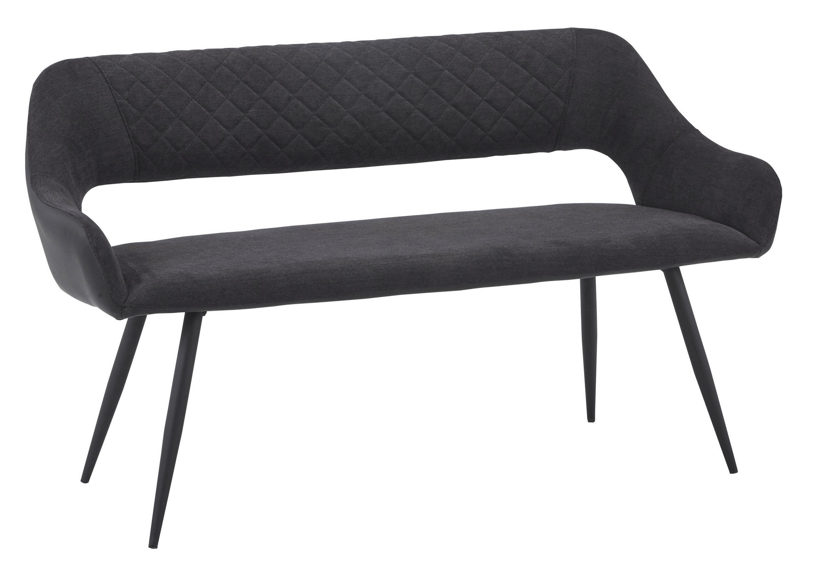 Sitzbank mit Lehne Gepolstert Anthrazit Porto B: 140 cm