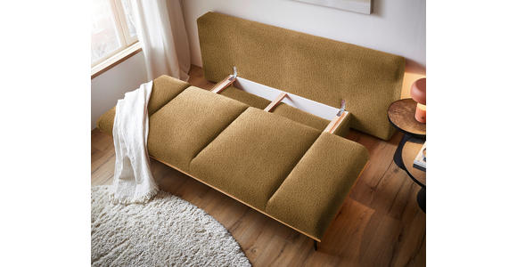 SCHLAFSOFA in Chenille Birkefarben  - Birkefarben/Schwarz, MODERN, Holz/Textil (212/89/102cm) - Dieter Knoll