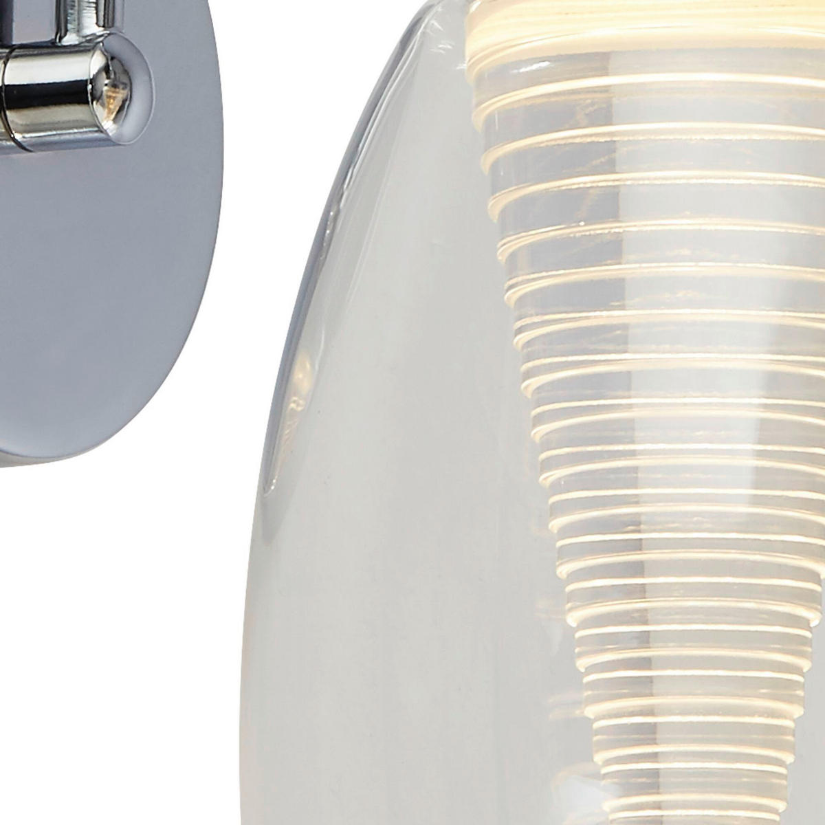 LED SVJETILJKA ZIDNA Cyclone  - boje kroma, Basics, staklo/metal (11.5/20/26.5cm)