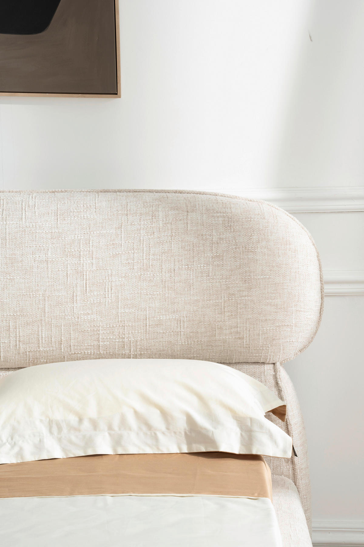 POLSTERBETT gepolstertes Kopfteil, Lattenrost 140/200 cm  in Beige  - Eichefarben/Beige, Design, Holz/Textil (140/200cm) - Boxxx