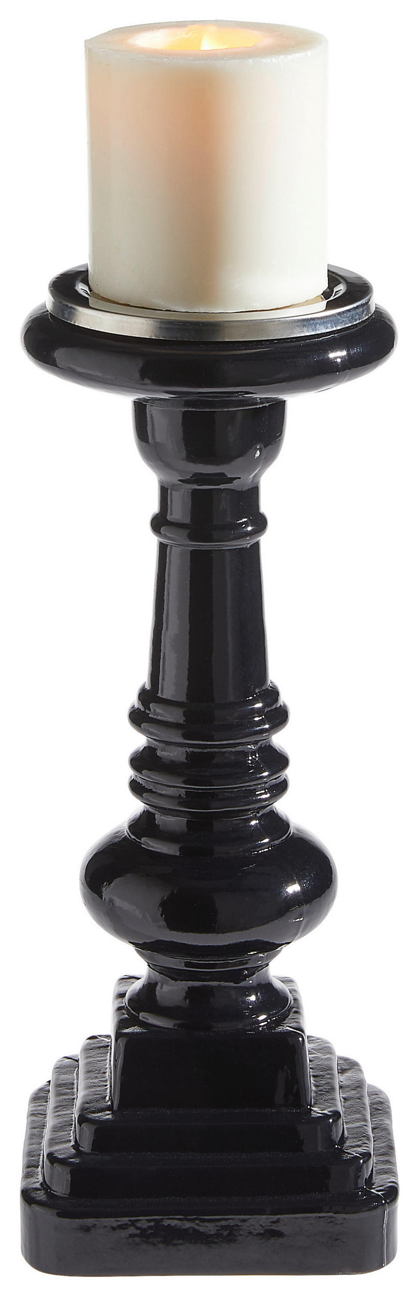 KERZENHALTER - Schwarz, Trend, Glas (15/15/30cm) - X-Mas