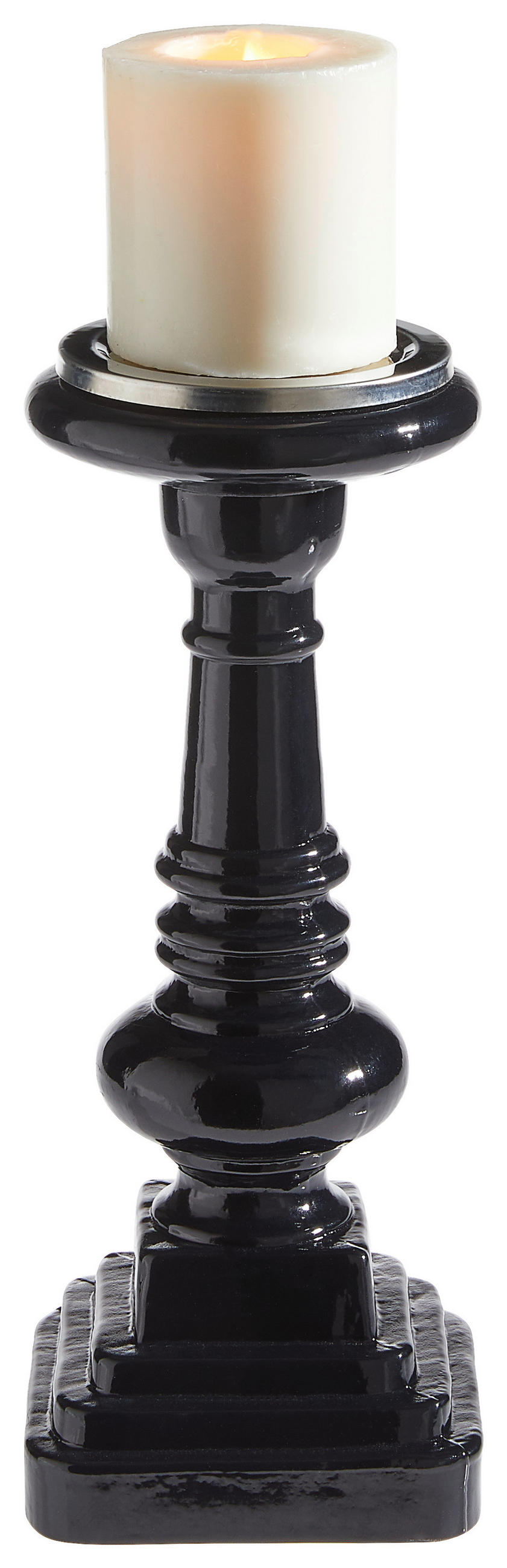 KERZENHALTER - Schwarz, Trend, Glas (15/15/30cm) - X-Mas