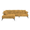 ECKSOFA in Flachgewebe Goldfarben  - Goldfarben/Schwarz, Modern, Kunststoff/Textil (200/297cm) - Livetastic