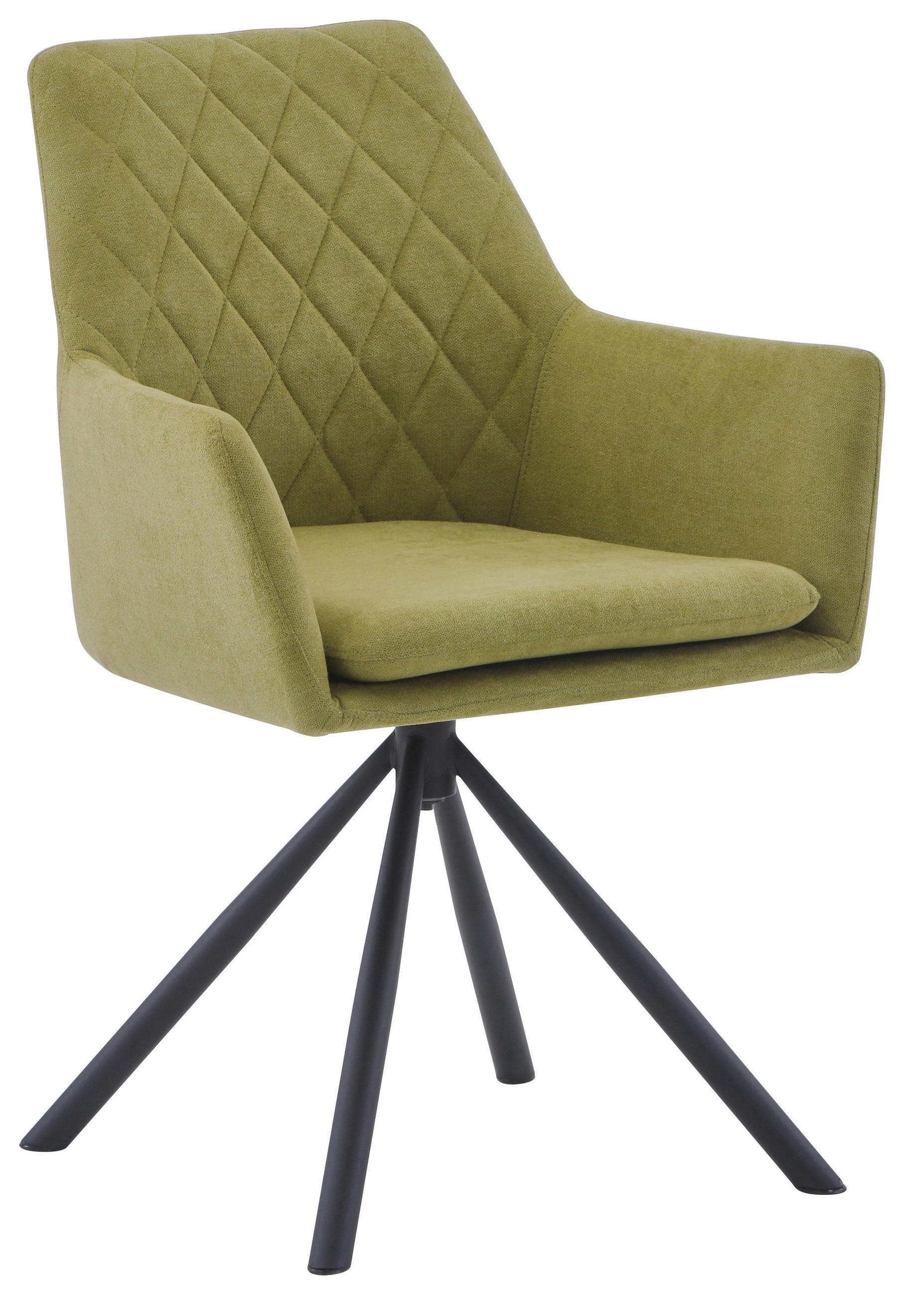 NASLANJAČ, kovina, tekstil zelena, črna  - črna/zelena, Design, kovina/tekstil (62/88/61cm) - Hom`in