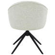 ARMLEHNSTUHL  Sitzfläche 360° drehbar, automatische Rückholfunktion Webstoff  - Creme/Schwarz, Design, Textil/Metall (66/83/64cm) - Novel