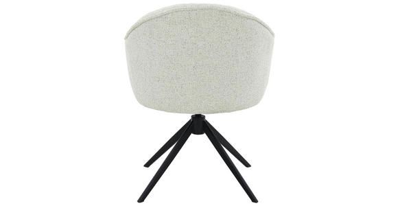 ARMLEHNSTUHL  Sitzfläche 360° drehbar, automatische Rückholfunktion Webstoff  - Creme/Schwarz, Design, Textil/Metall (66/83/64cm) - Novel