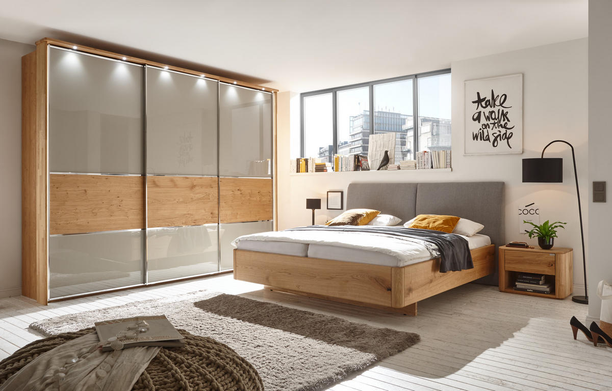 BETT 120/210 cm  in Anthrazit, Eichefarben  - Eichefarben/Anthrazit, KONVENTIONELL, Holz/Textil (120/210cm) - Valnatura