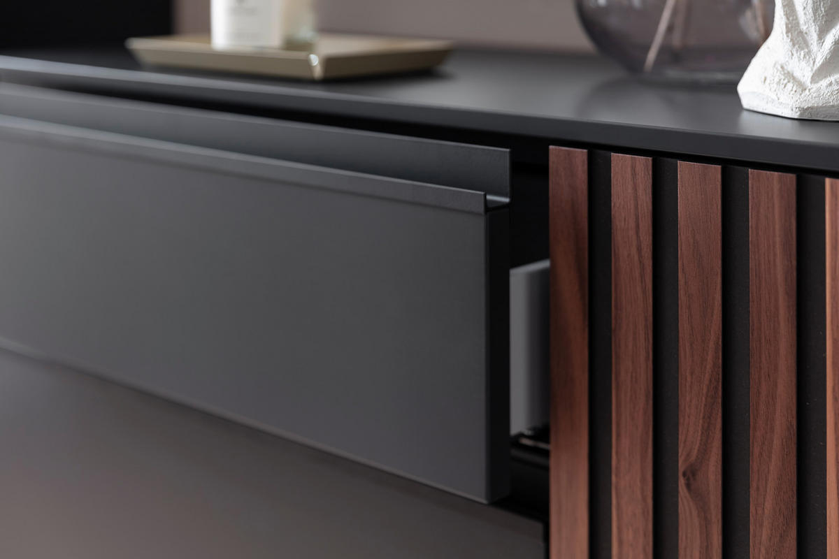 GARDEROBE 5-teilig  in 300/200/38 cm  - Anthrazit/Nussbaumfarben, Design, Holz/Holzwerkstoff (300/200/38cm) - Moderano