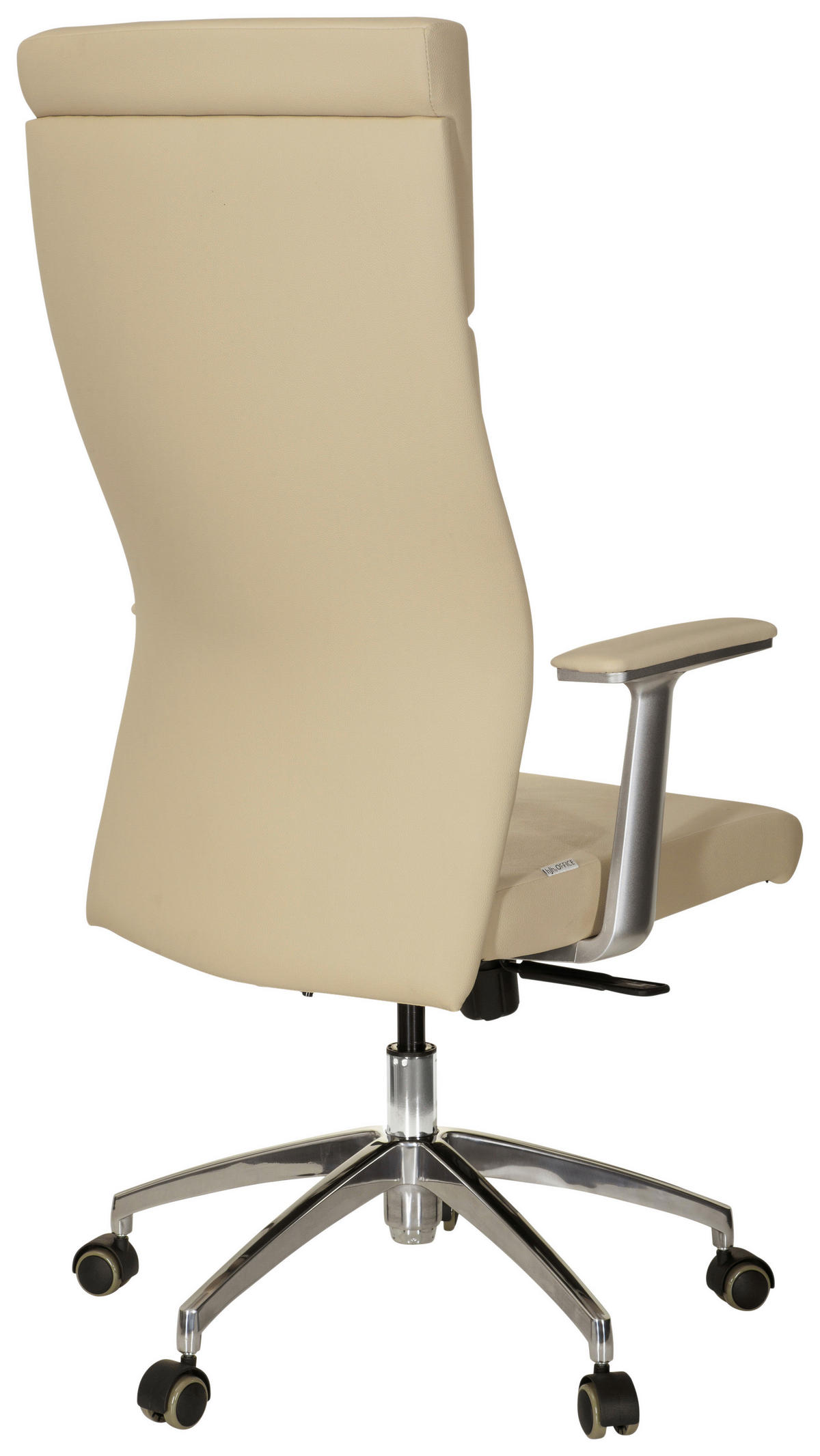 KONTORSSTOL  i läderimitation silver, beige  - beige/silver, Modern, metall/läder (60/131/52cm) - MID.YOU