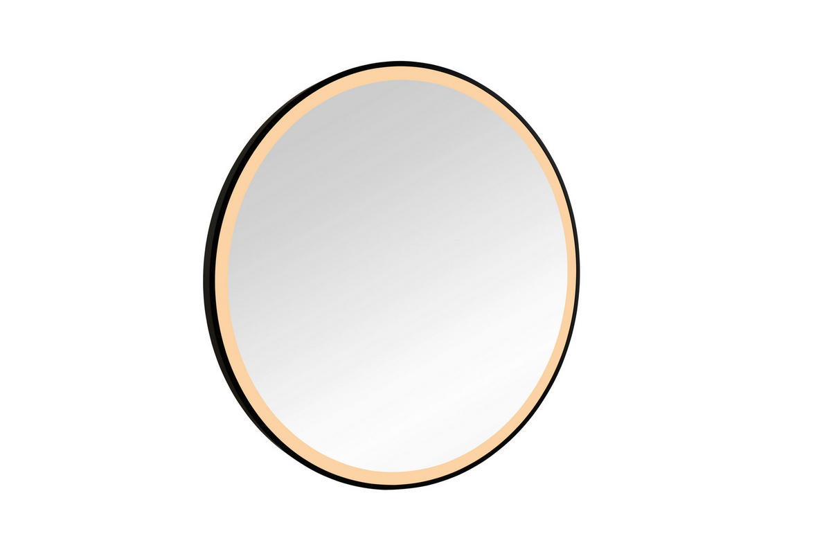 LEUCHTSPIEGEL 80/80/4 cm  - Schwarz, Trend, Glas/Metall (80/80/4cm) - Boxxx
