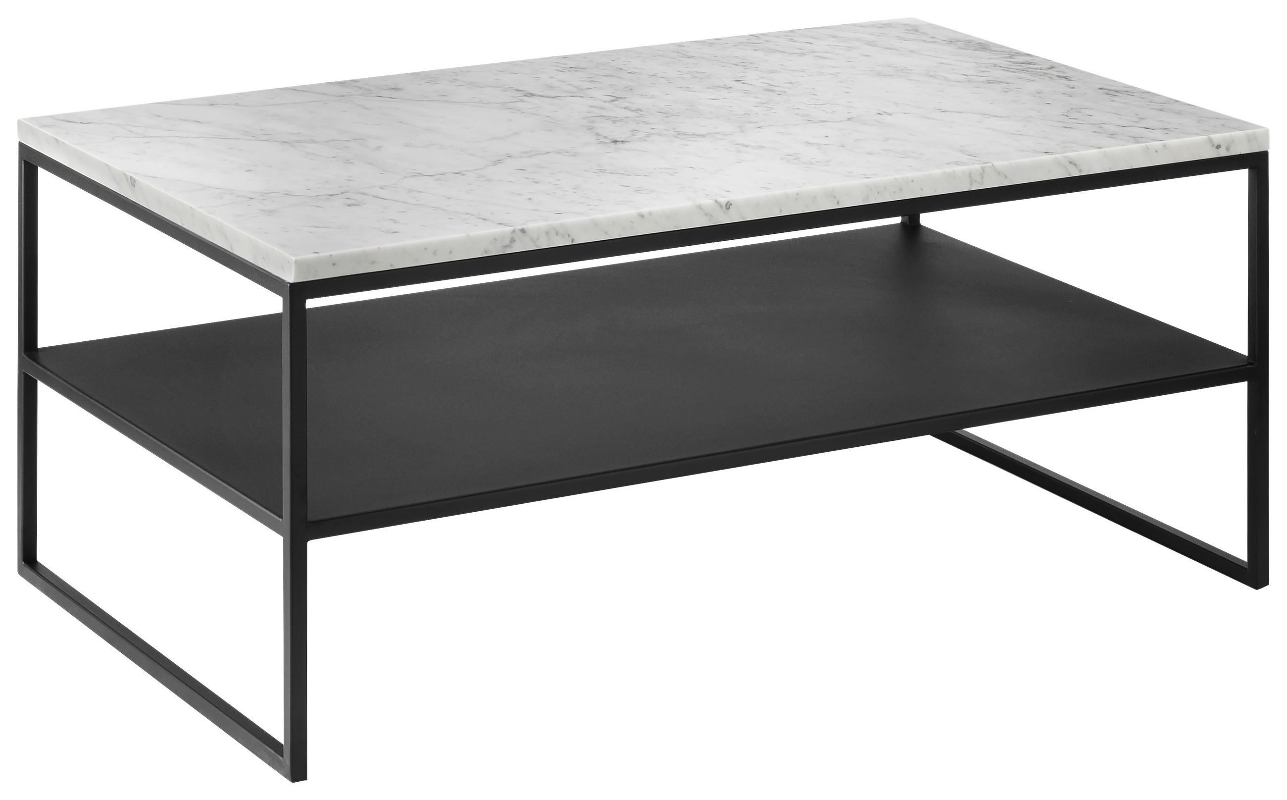 COUCHTISCH in Stein 100/60/41 cm  - Schwarz/Weiß, Design, Stein/Metall (100/60/41cm) - Johann Jakob