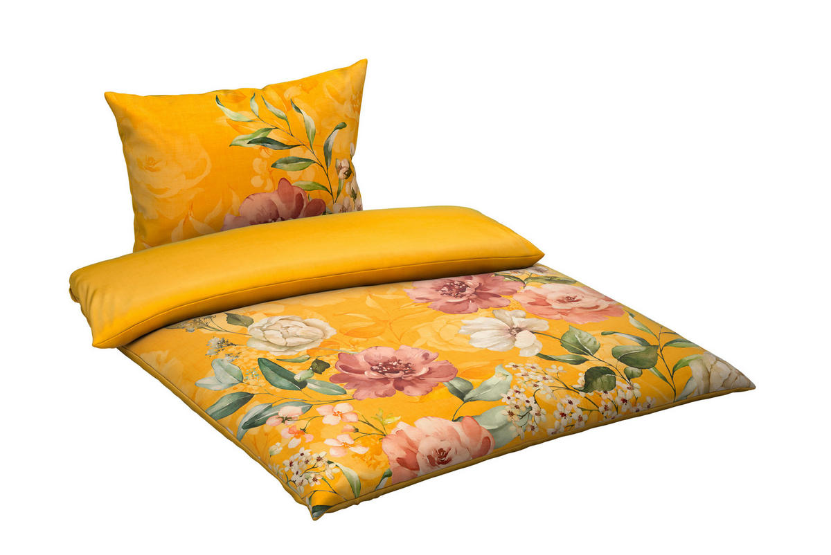 BETTWÄSCHE Mavie Satin 140/200 cm  - Gelb, KONVENTIONELL, Textil (140/200cm) - Esposa