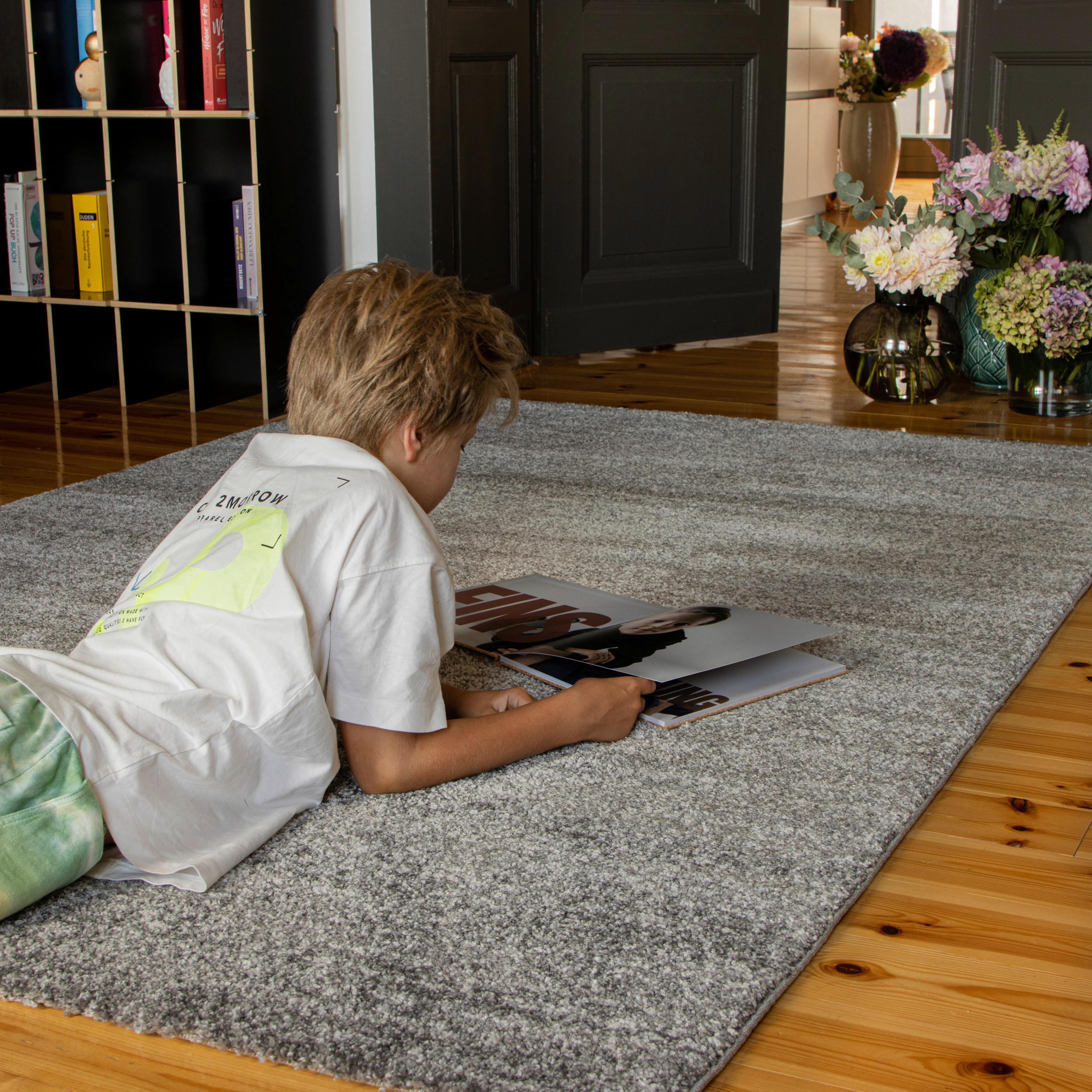 FLACHWEBETEPPICH 120/170 cm My Nassau  - Grau, Design, Textil (120/170cm)