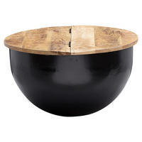 KLUB STOLIĆ smeđa  drvo  - crna/smeđa, Moderno, drvo/metal (60/60/34cm) - MID.YOU