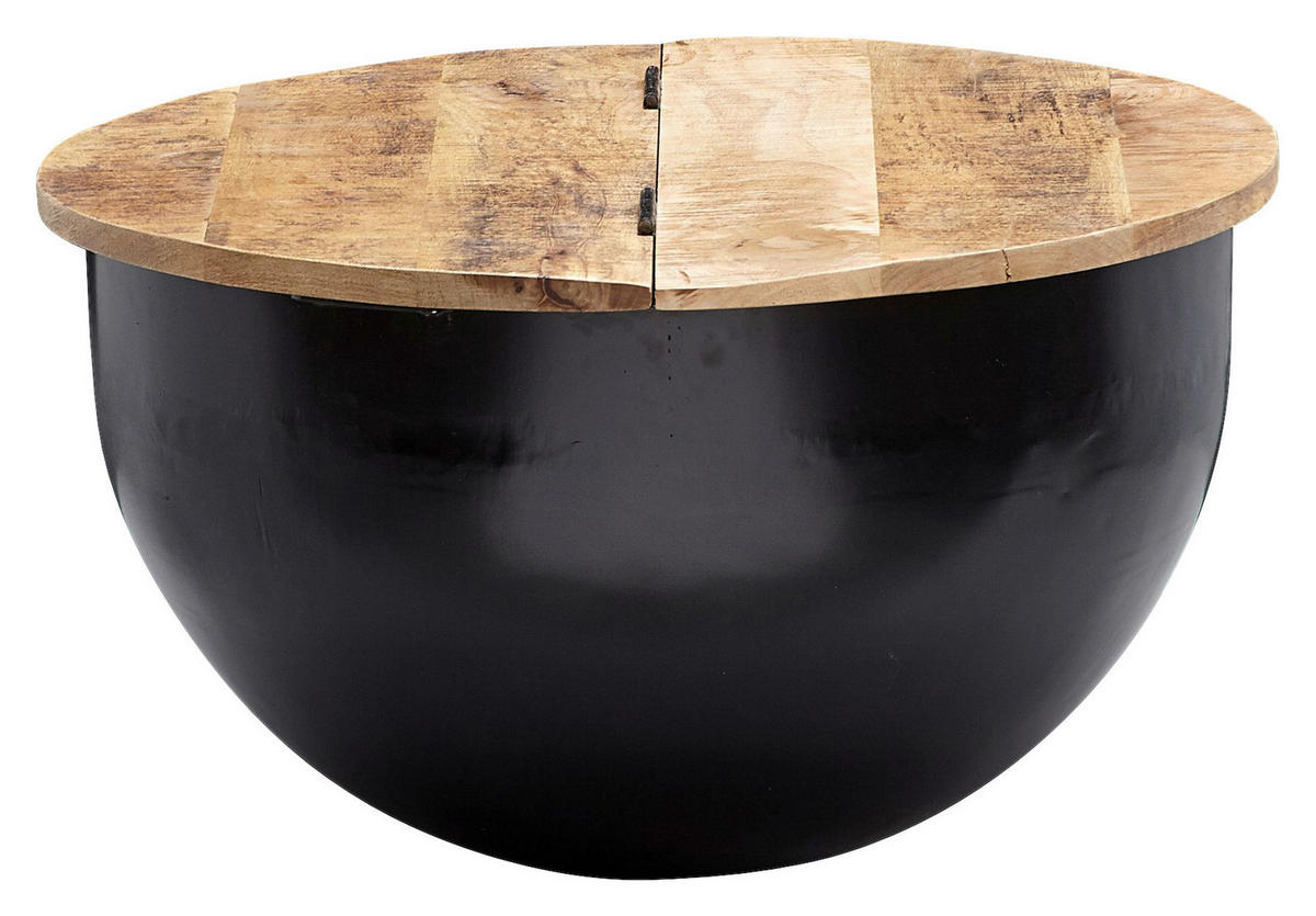 KLUB STOLIĆ smeđa  drvo  - crna/smeđa, Moderno, drvo/metal (60/60/34cm) - MID.YOU