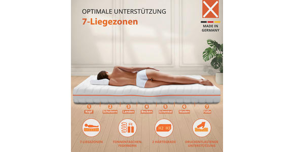 TASCHENFEDERKERNMATRATZE 160/200 cm Höhe ca. 20 cm - Weiß, Basics, Textil (160/200cm) - Xora