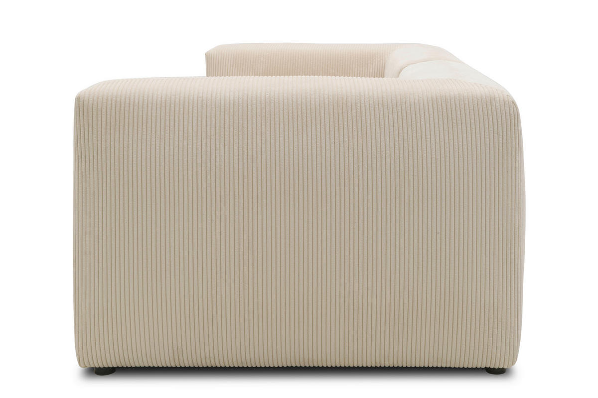 2-SITZER-SOFA in Cord, Mikrofaser Creme  - Creme/Schwarz, Design, Kunststoff/Textil (216/69/108cm) - MID.YOU