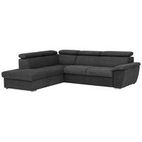 ECKSOFA in Mikrofaser Schwarz  - Chromfarben/Schwarz, Design, Textil/Metall (216/262cm) - Livetastic