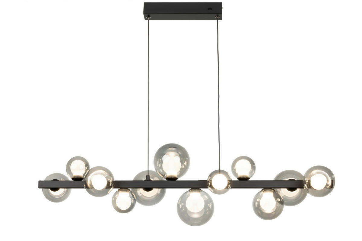 Lampă Suspendată Cu Led 95/27/150 cm  - negru maroniu, Design, sticlă/metal (95/27/150cm) - Dieter Knoll