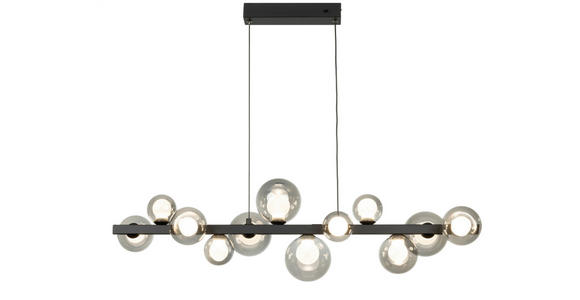 LED-HÄNGELEUCHTE Regulus 95/27/150 cm  - Schwarzbraun, Design, Glas/Metall (95/27/150cm) - Dieter Knoll