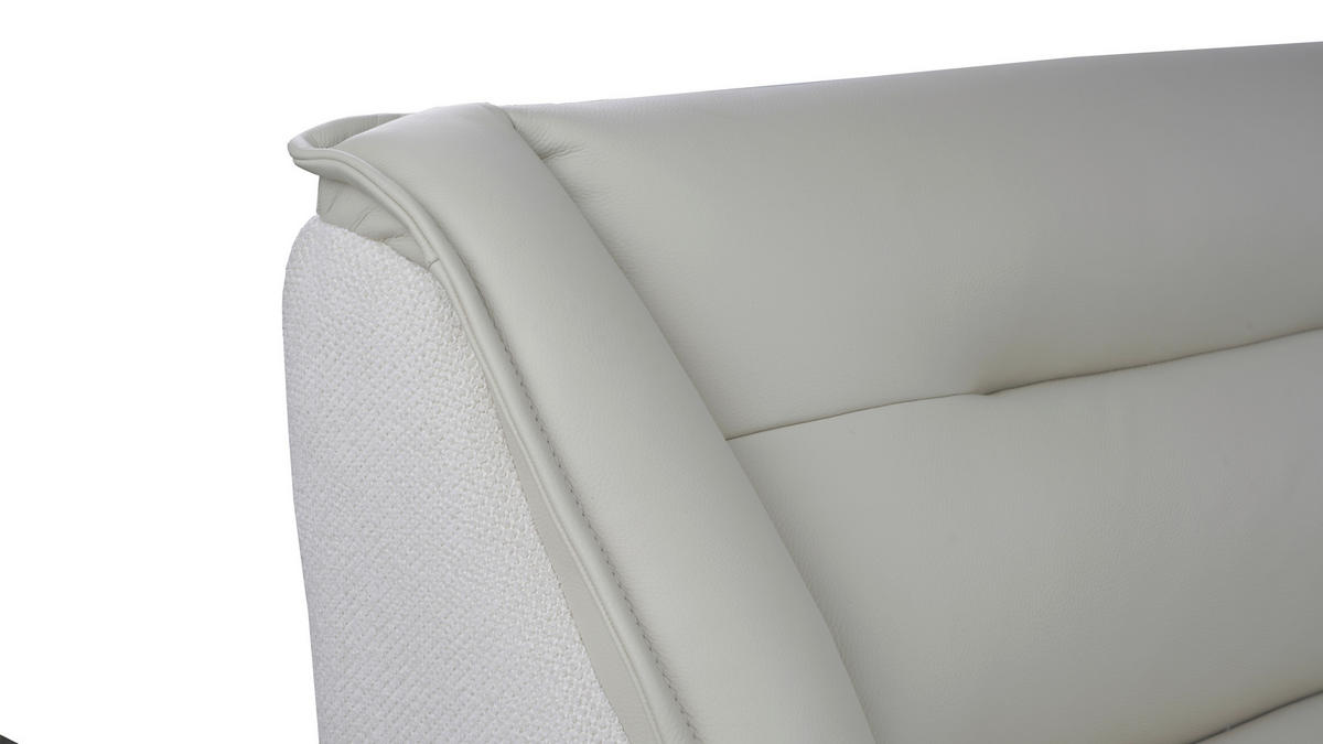 ECKBANK 178/237 cm Struktur Echtleder Beige, Schwarz   - Beige/Schwarz, Design, Leder/Textil (178/237cm) - Novel