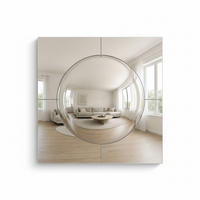 OGLEDALO ZIDNO  70/70/5 cm     - crna, Design, staklo/drvni materijal (70/70/5cm) - Novel