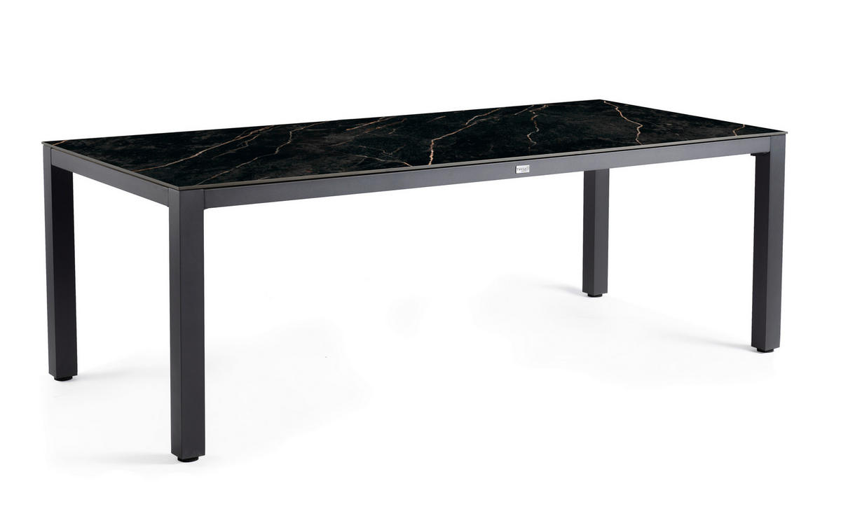 GARTENTISCH Metall, Kunststoff Anthrazit, Schwarz rechteckig  - Anthrazit/Schwarz, Basics, Kunststoff/Metall (240/100/75cm) - Tierra Outdoor