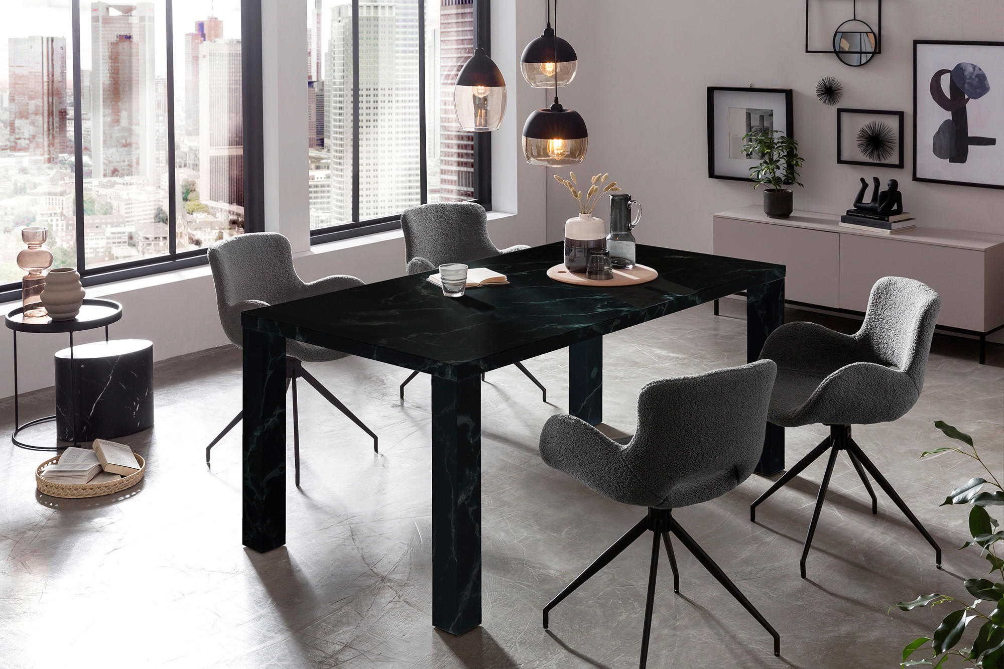 ESSTISCH rechteckig Schwarz  - Schwarz, MODERN, Holzwerkstoff (180/90/76cm) - Livetastic