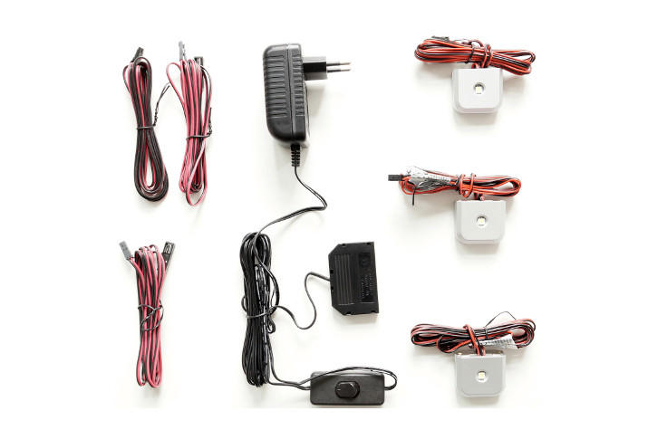 GLASBODENBELEUCHTUNGS-SET LED-Leuchtmittel  - Silberfarben, Design, Kunststoff/Metall (4/2/4cm) - Livetastic