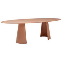 ESSTISCH 220/115/76 cm Nachbildung  Holzwerkstoff in verschiedenen Größen erhältlich, in verschiedenen Holzarten erhältlich, in verschiedenen Holzdekoren erhältlich, Variantenauswahl oval Pink  - Pink, Design, Holzwerkstoff (220/115/76cm) - Musterring