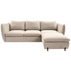 ECKSOFA in Hellbraun  - Hellbraun/Schwarz, Modern, Textil/Metall (262/178cm) - MID.YOU