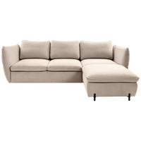 ECKSOFA in Hellbraun  - Hellbraun/Schwarz, Modern, Textil/Metall (262/178cm) - MID.YOU
