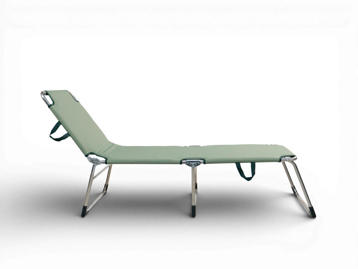 DREIBEINLIEGE 60/38/191 cm  - Silberfarben/Grün, KONVENTIONELL, Textil/Metall (60/38/191cm)