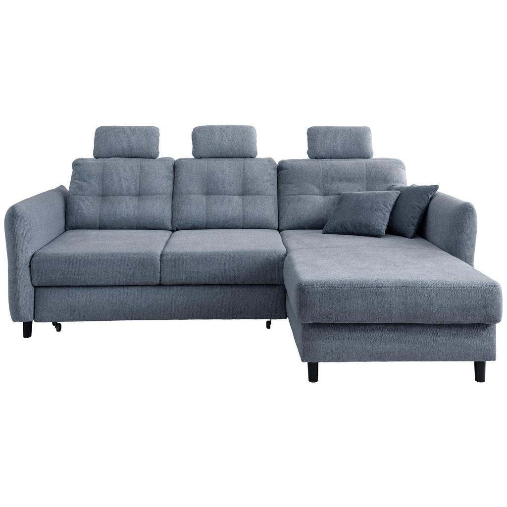 Thumbnail - Livetastic Ecksofa, Hellblau, Holz, Textil, Buche, Fichte, Kiefer,Buche, 4-Sitzer, Füllung: Schaumstoff, Ottomane rechts...