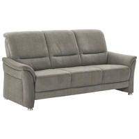 3-SITZER-SOFA Flachgewebe Schilfgrün  - Schilfgrün/Alufarben, Konventionell, Textil/Metall (198/96/93cm) - Beldomo Premium