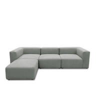 ECKSOFA in Cord, Mikrofaser Hellgrau   - Hellgrau/Schwarz, Design, Kunststoff/Textil (301/69/193cm) - MID.YOU