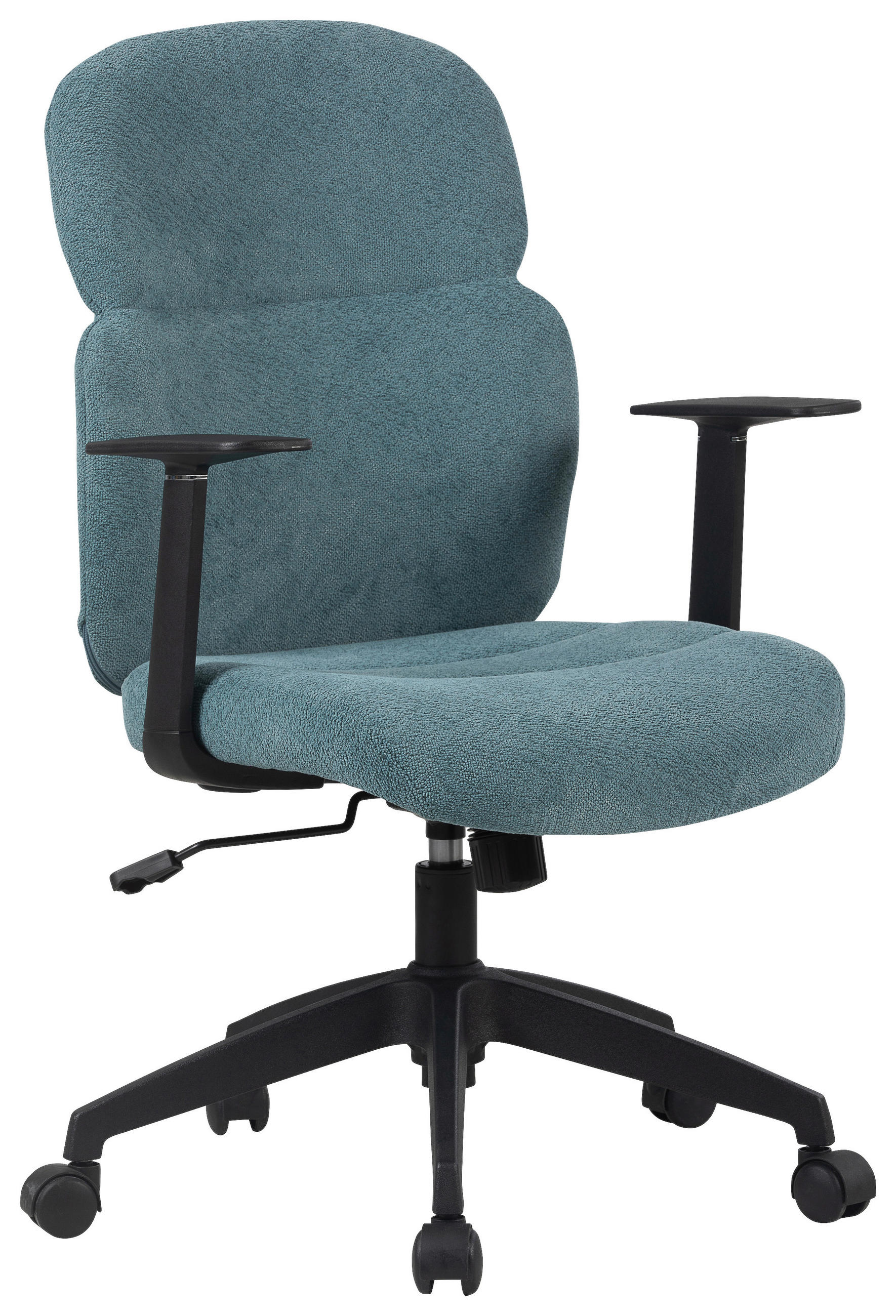 DREHSTUHL Webstoff Blau, Schwarz  - Blau/Schwarz, Design, Kunststoff/Textil (60/93,5-101/57cm) - Modante