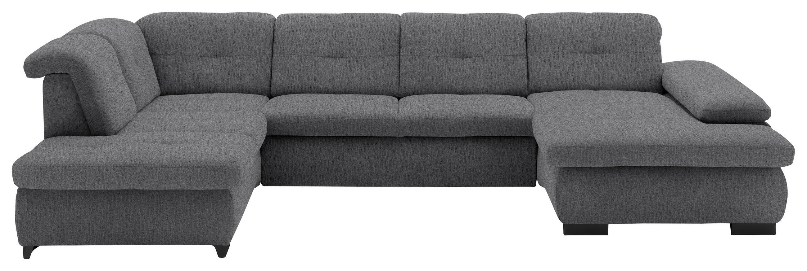 WOHNLANDSCHAFT in Webstoff Dunkelgrau  - Dunkelgrau/Schwarz, Design, Textil/Metall (210/337/174cm) - Beldomo Style