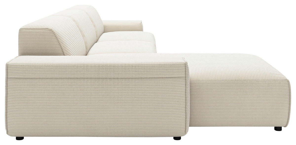 ECKSOFA in Cord Naturfarben  - Schwarz/Naturfarben, Design, Kunststoff/Textil (189/300cm) - Pure Home Lifestyle