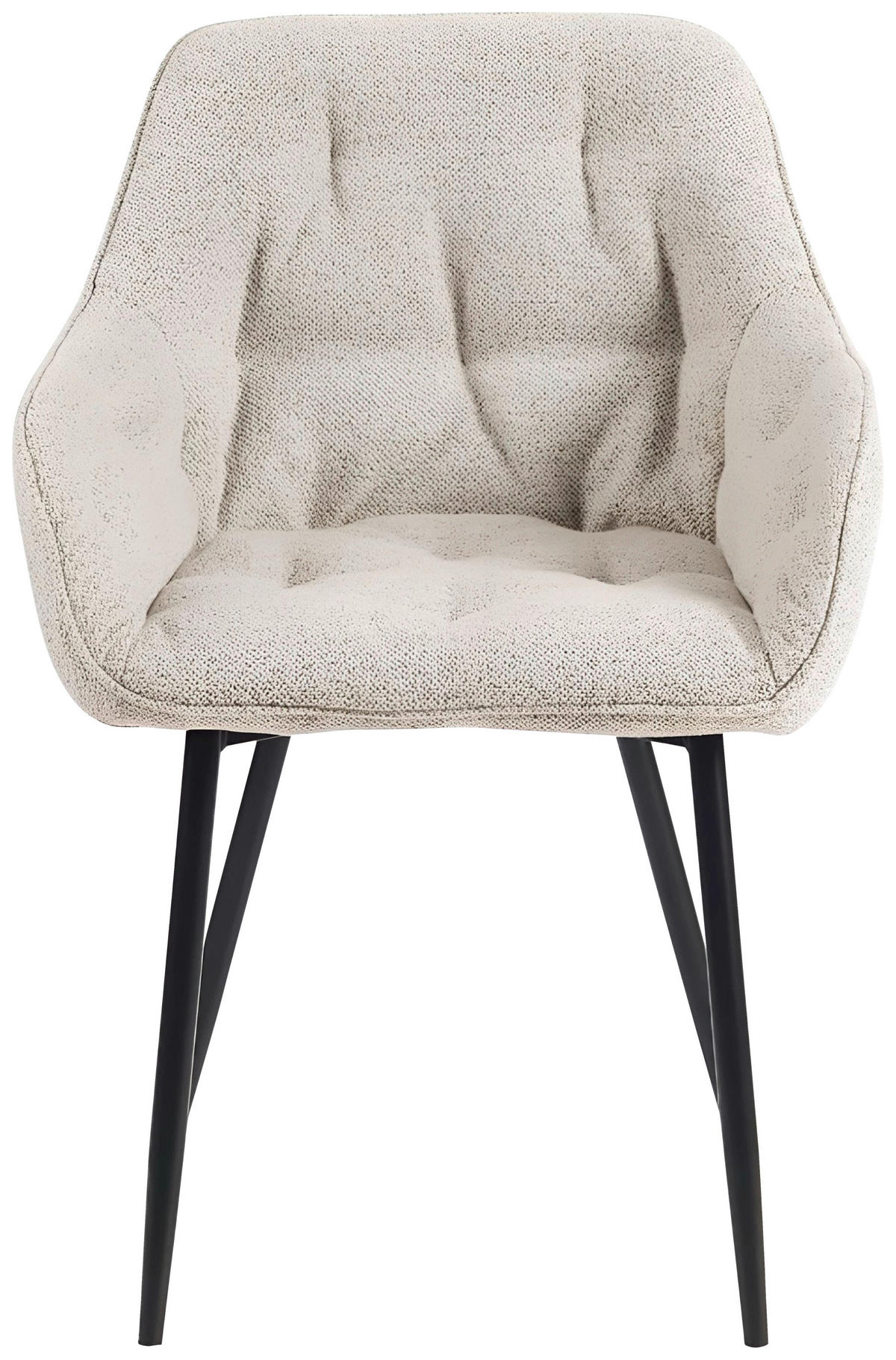ARMLEHNSTUHL  in Eisen Flachgewebe  - Beige/Schwarz, MODERN, Textil/Metall (59,5/84/55,5cm) - home24