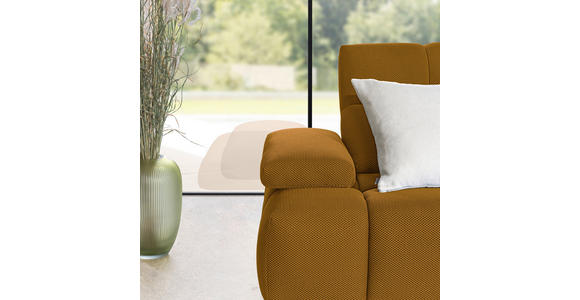 ECKSOFA in Struktur Senfgelb 313/233 cm - Senfgelb/Schwarz, Design, Kunststoff/Textil (313/233cm) - Emilio Belluti