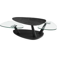 COUCHTISCH Metall, Glas, Keramik 98/58/43 cm  - Silberfarben/Titanfarben, Modern, Glas/Keramik (98/58/43cm) - Dieter Knoll