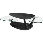 COUCHTISCH in Metall, Glas, Keramik 98/58/43 cm  - Silberfarben/Titanfarben, MODERN, Glas/Keramik (98/58/43cm) - Dieter Knoll